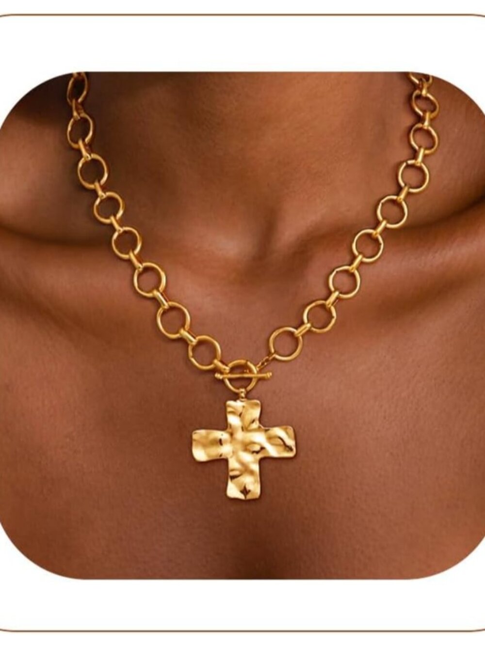 Mothers Day Gifts Chunky Gold Heart Necklace For Women14k Gold Plated Chunky He